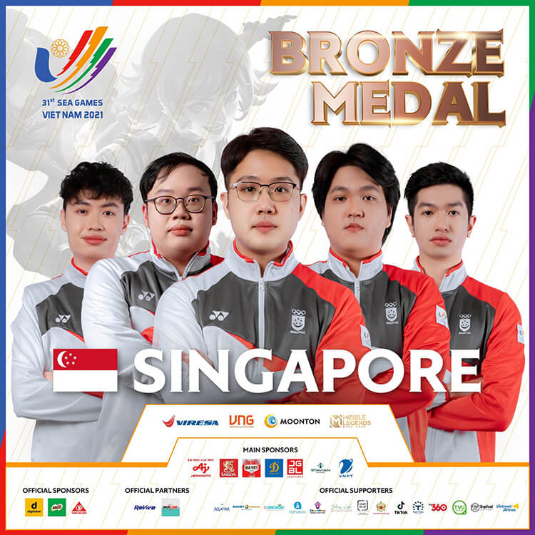 Đội tuyển Singapore giành huy chương đồng môn Mobile Legends: Bang Bang