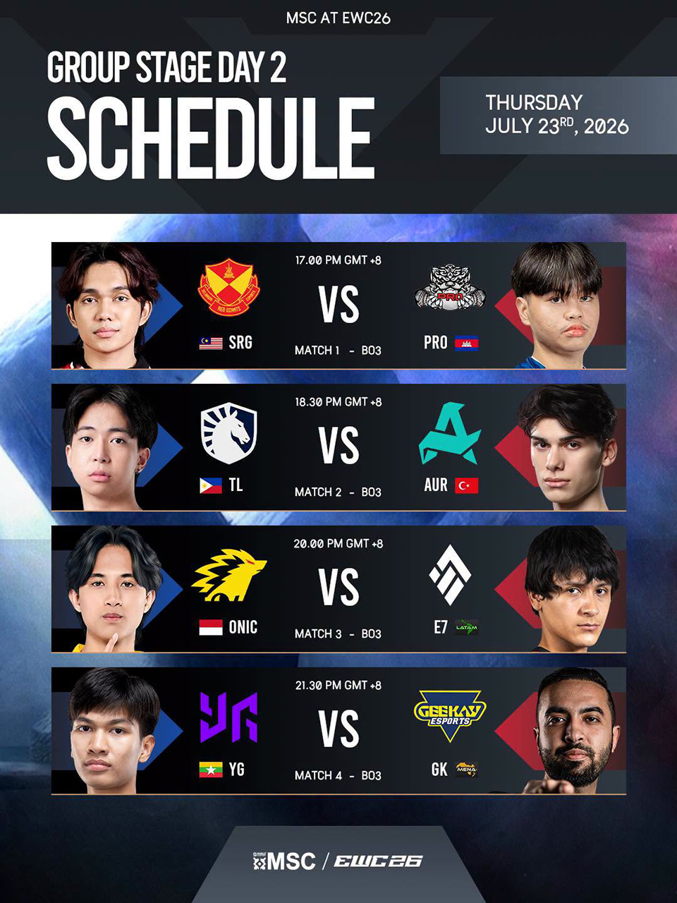 Lịch thi đấu Group Stage ngày 2